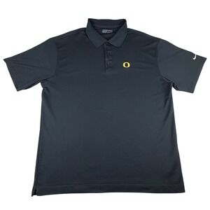 Nike Golf Oregon Ducks Dri-FIT‎ Polo Shirt Mens XL embroidered Swoosh Black